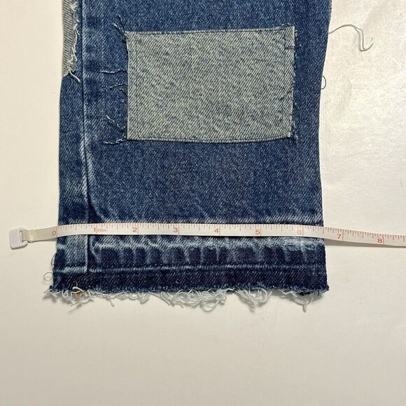 We The Free People Jeans Size 25 Bare With Me Mid Rise Straight Leg Patchwork - Picture 12 of 16